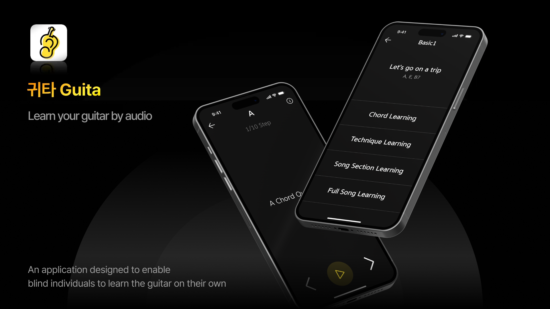 Guita, a guitar learning app for the visually impaired
