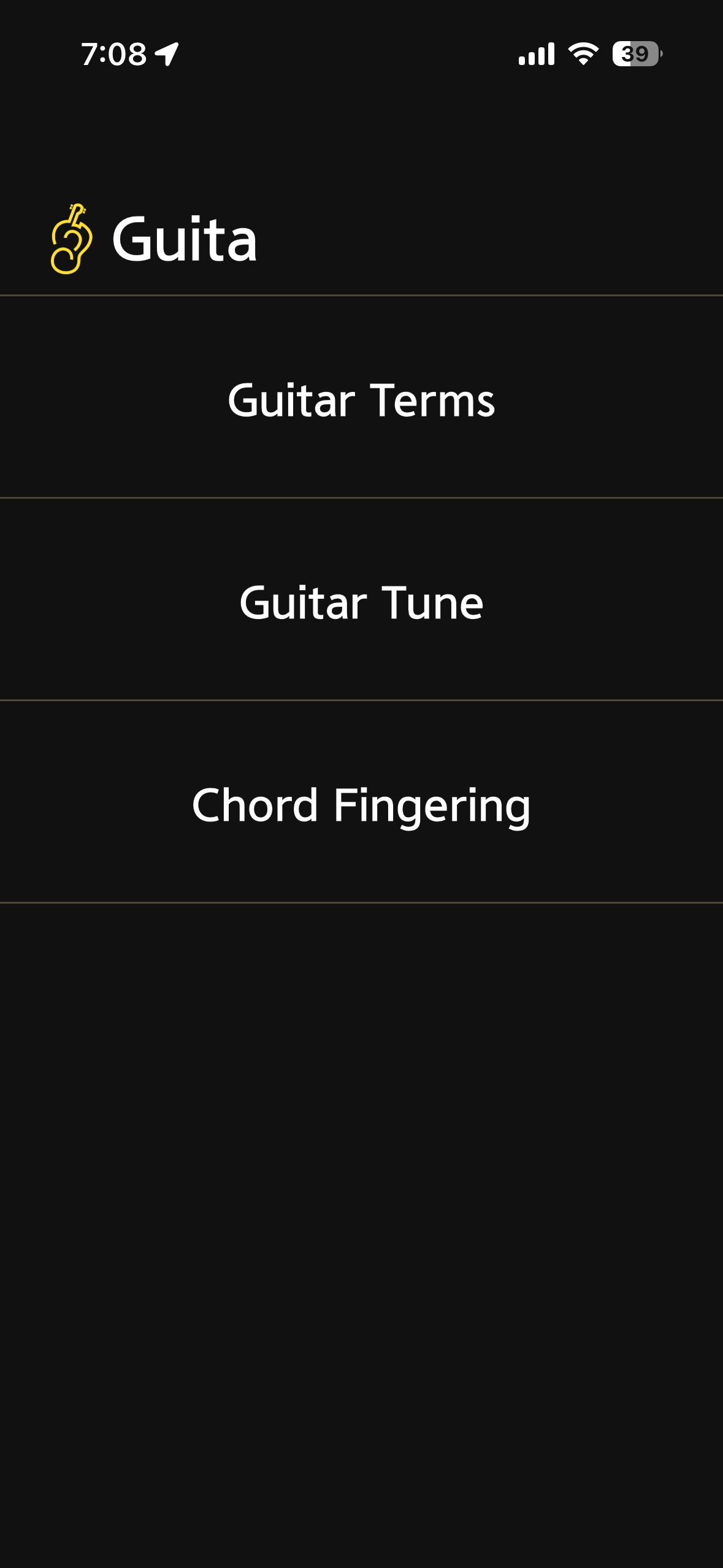 Home Screen (Debugger Off)