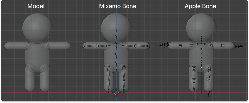 Mixamo & Apple Bone Rigging