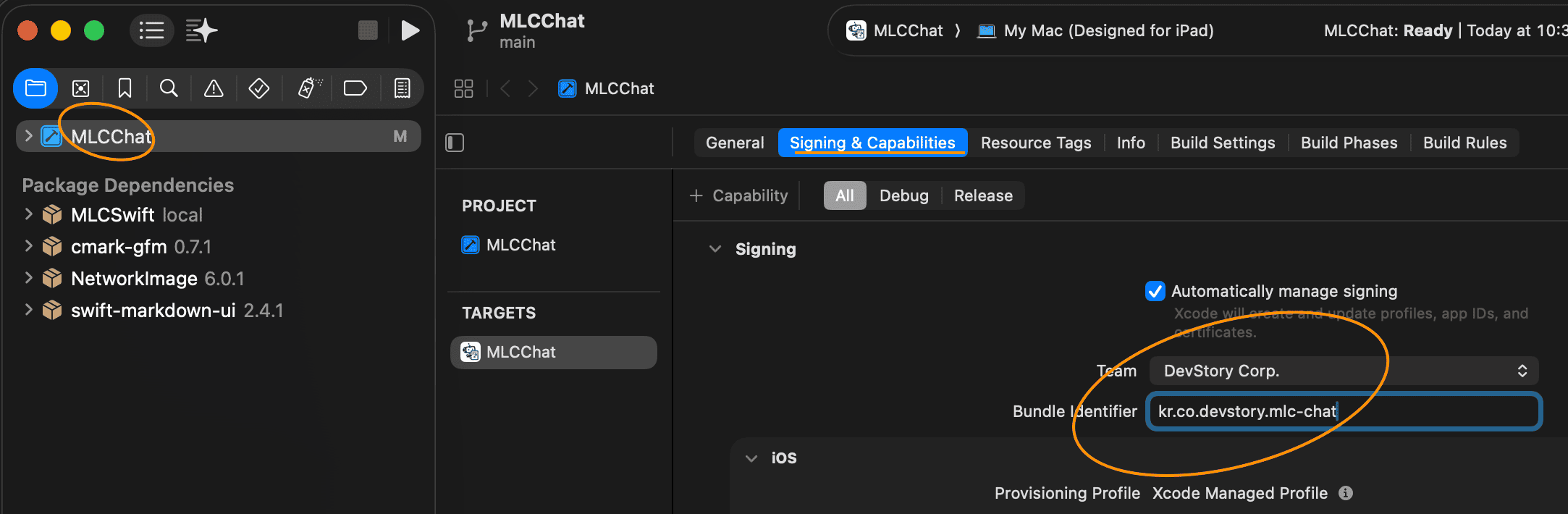 Xcode Signing 및 Bundle Identifier 설정